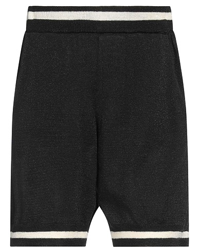 LE VOLIÈRE Shorts & Bermuda Black 50% Cotton, 30% Acrylic, 20% Lurex®