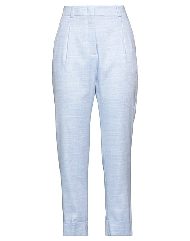 PESERICO Casual trouser Sky blue 51% Linen, 49% Virgin Wool