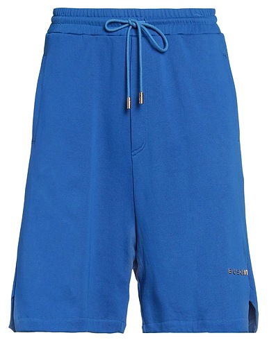 BUSCEMI Shorts & Bermuda Blue 100% Cotton, Brass, Polyester