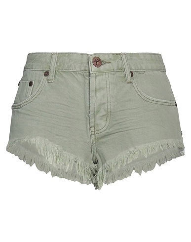 ONE TEASPOON Shorts & Bermuda Light green 100% Cotton