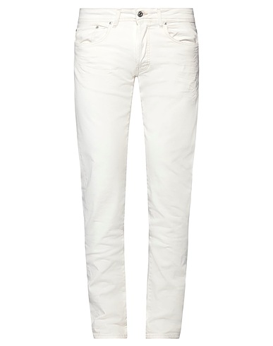 LIU •JO MAN Denim pants White 98% Cotton, 2% Elastane