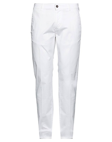 CAMOUFLAGE AR AND J. Casual pants White 95% Cotton, 5% Lycra®