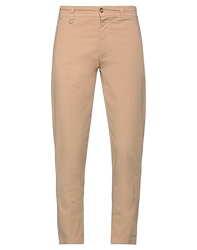 PAOLO PECORA Casual trouser Beige 97% Cotton, 3% Elastane