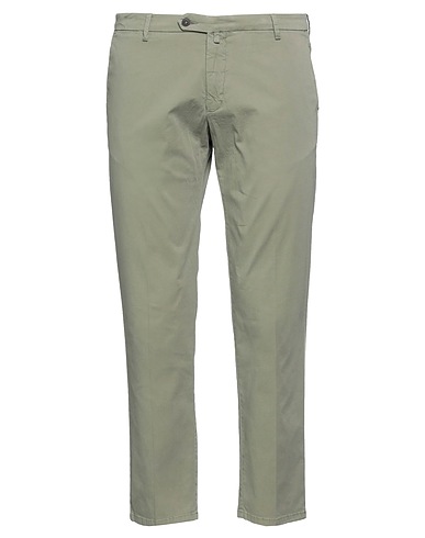 MICHAEL COAL Casual pants Sage green 98% Cotton, 2% Elastane