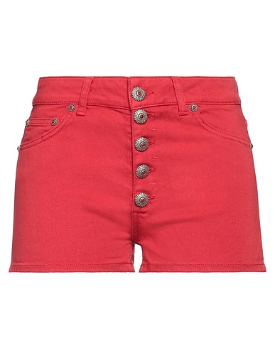 DONDUP Denim shorts Red 92% Cotton, 6% Elastomultiester, 2% Elastane