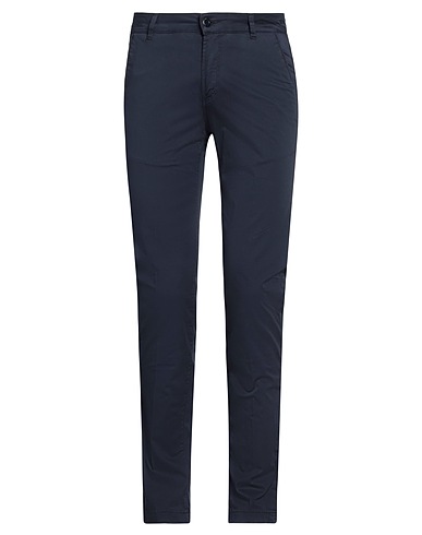 CAMOUFLAGE AR AND J. Casual pants Navy 97% Cotton, 3% Lycra®
