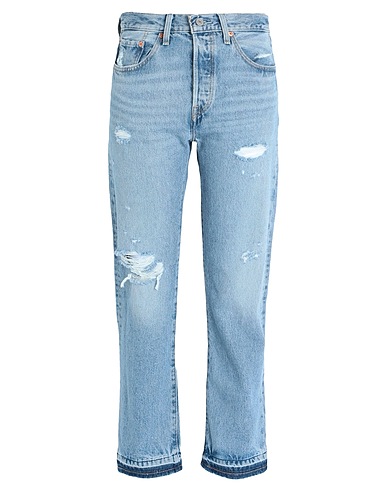 LEVI'S Jambe droite 501 CROP
 Bleu 100% Coton