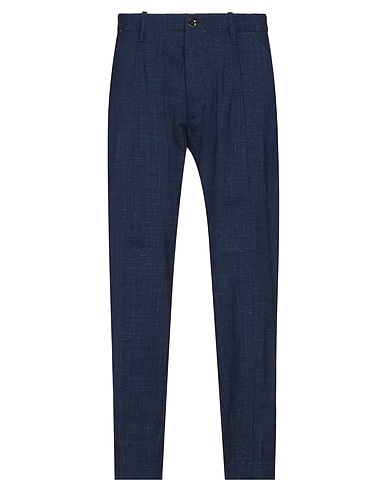 NINE IN THE MORNING Casual pants Midnight blue 94% Wool, 6% Linen