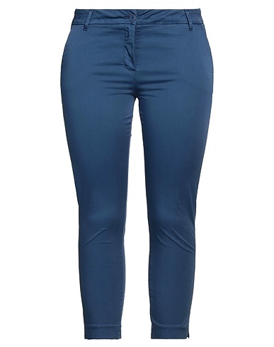 WHITE WISE Casual pants Blue 97% Cotton, 3% Elastane
