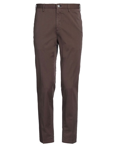 INCOTEX Casual pants Dark brown 97% Cotton, 3% Elastane