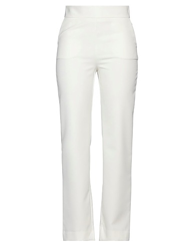 NO SECRETS Casual trouser White 95% Polyester, 5% Elastane
