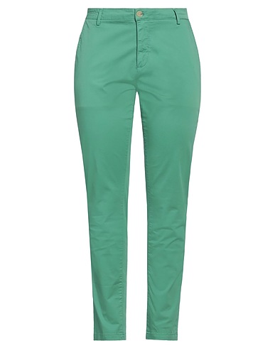 YAN SIMMON Casual trouser Green 97% Cotton, 3% Elastane