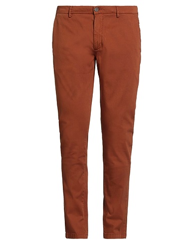 YAN SIMMON Casual pants Brown 97% Cotton, 3% Elastane
