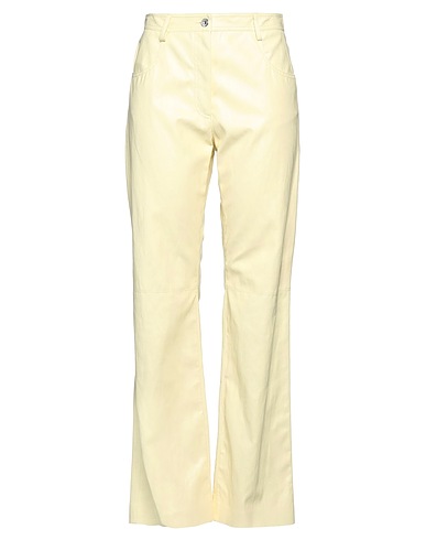 MSGM Casual trouser Pastel yellow 65% Viscose, 20% Polyester, 12% Cotton, 3% Metallic fiber