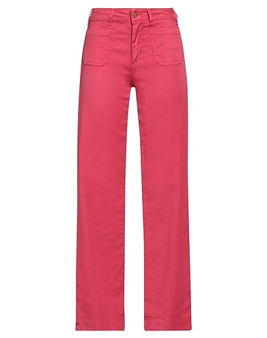 CIGALA'S Denim trousers Magenta 51% Linen, 47% Cotton, 2% Elastane