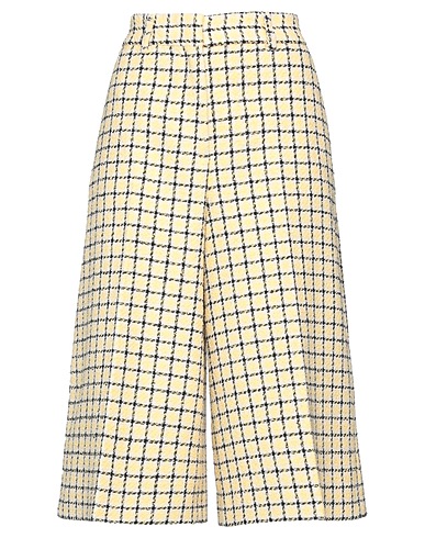 MSGM Casual trouser Pastel yellow 62% Cotton, 34% Polyester, 4% Other Fibres