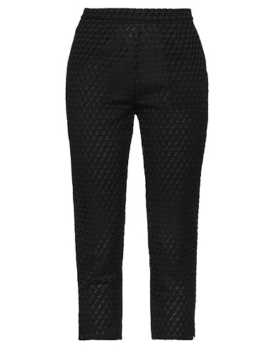 ERMANNO SCERVINO BEACHWEAR Casual pants Black 50% Polyester, 50% Cotton