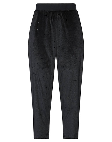 LE COEUR TWINSET Leggings Black 100% Polyester, Cotton, Elastane