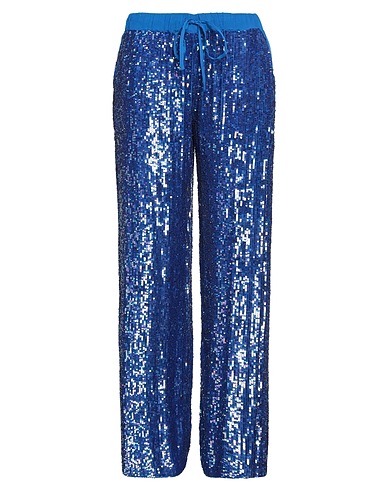 P.A.R.O.S.H. Casual pants Bright blue 100% Viscose, PVC - Polyvinyl chloride