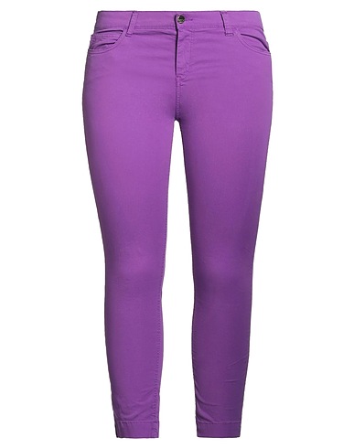KAOS JEANS Casual trouser Dark purple 98% Cotton, 2% Elastane