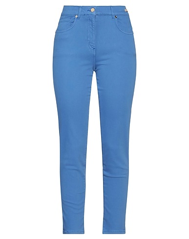 PAMELA HENSON Denim trousers Azure 91% Cotton, 6% Polyester, 3% Elastane