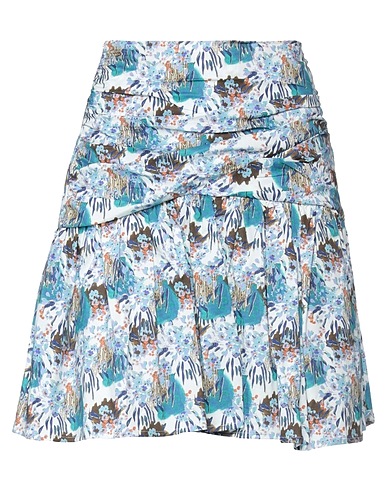 WEILI ZHENG Mini skirt Pastel blue 100% Cotton