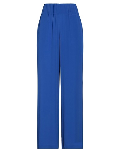 RUE DU BAC Casual pants Bright blue 65% Acetate, 35% Silk