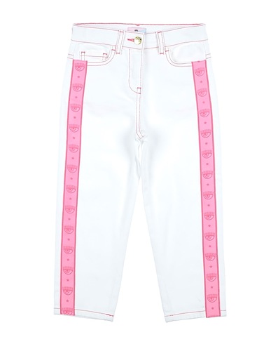 CHIARA FERRAGNI Denim pants White 98% Cotton, 2% Elastane