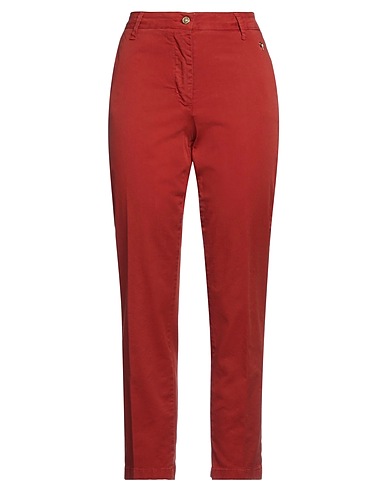 GAI MATTIOLO Casual pants Brick 97% Cotton, 3% Elastane