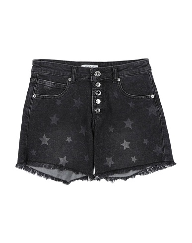 VICOLO Denim shorts Black 98% Cotton, 2% Elastane