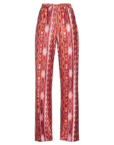 MATILDE COUTURE Casual pants Rust 95% Polyester, 5% Elastane