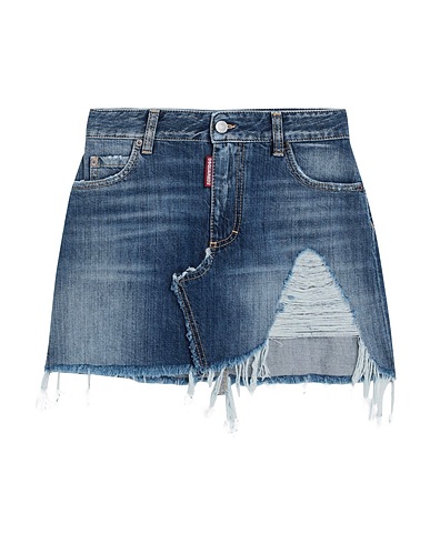 DSQUARED2 Gonna jeans Blu 100% Cotone, Pelle di bovino