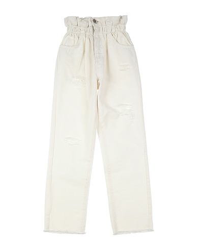 ANIYE BY Denim trousers White 100% Cotton