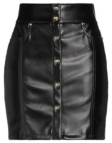 CHIARA FERRAGNI Mini skirt Black 100% Polyester, Polyurethane resin