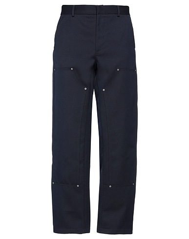 424 FOURTWOFOUR Casual pants Midnight blue 100% Virgin Wool