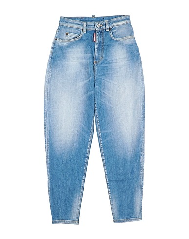 DSQUARED2 Denim trousers Blue 92% Cotton, 6% Elastomultiester, 2% Elastane, Bovine leather