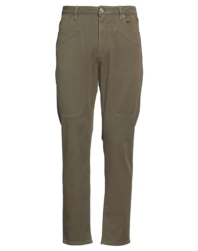 JECKERSON Casual trouser Military green 98% Cotton, 2% Elastane