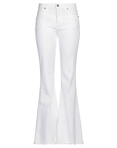 GAëLLE Paris Denim trousers White 97% Cotton, 3% Elastane
