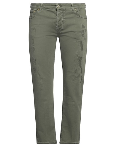 ENTRE AMIS Denim trousers Military green 99% Cotton, 1% Elastane