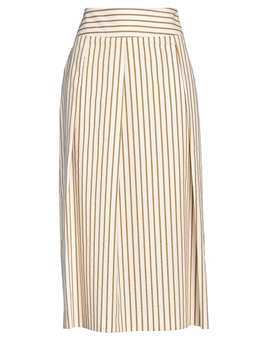 MANUEL RITZ Midi skirt Khaki 65% Cotton, 30% Polyester, 5% Other Fibres