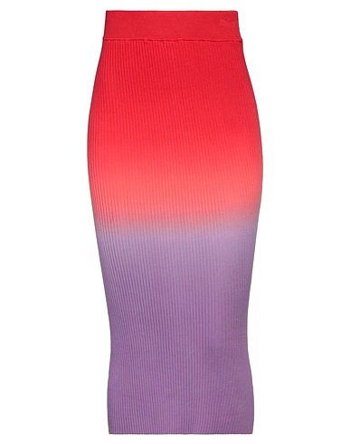 VERSACE JEANS COUTURE Gonna midi Rosso 97% Cotone, 3% Elastan
