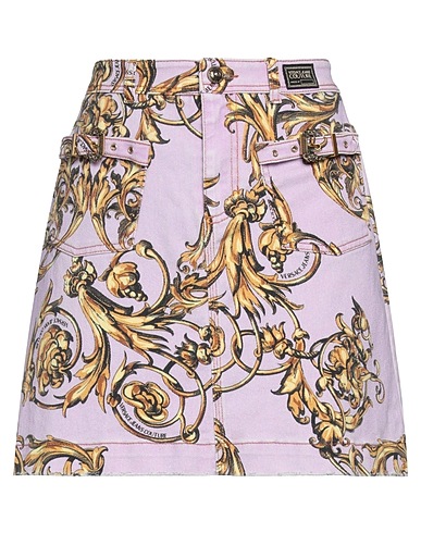 VERSACE JEANS COUTURE Denim skirt Lilac 98% Cotton, 2% Elastane