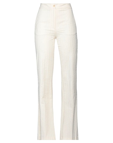 MANUEL RITZ Casual pants Ivory 68% Cotton, 24% Polyester, 8% Polyamide