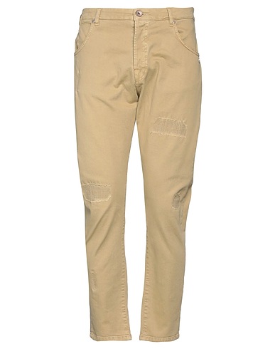BERNA Denim trousers Beige 98% Cotton, 2% Elastane
