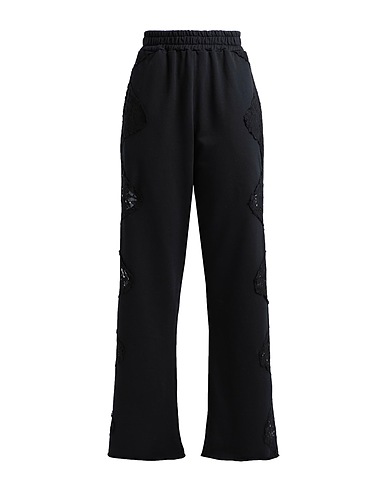 PINK MEMORIES Casual trouser Black 80% Cotton, 10% Polyamide, 10% Rayon