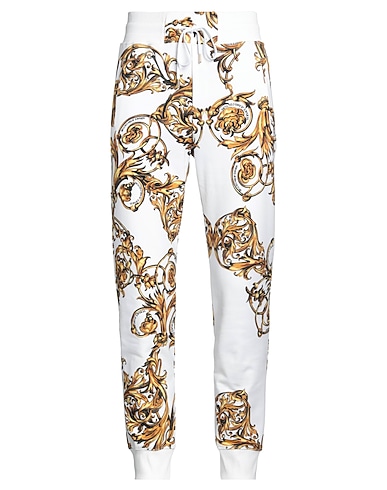 VERSACE JEANS COUTURE Pantalone Bianco 100% Cotone, Elastan