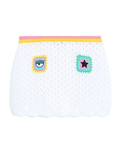 CHIARA FERRAGNI Mini skirt White 100% Cotton