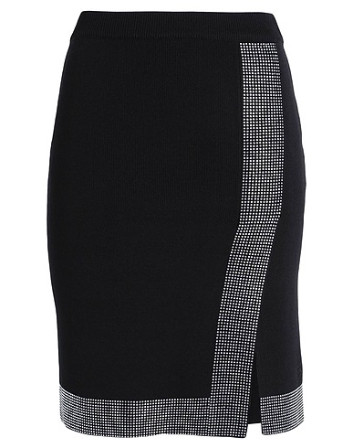 KARL LAGERFELD Mini skirt RHINESTONE KNIT SKIRT
 Black 63% Viscose, 37% Nylon