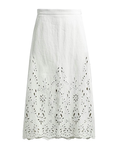 CHLOÉ Midi skirt Ivory 69% Hemp, 31% Paper, Polyester