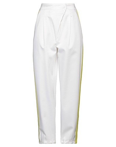 AGNONA Casual trouser White 51% Viscose, 46% Cotton, 3% Elastane, Synthetic fibers, Silk
